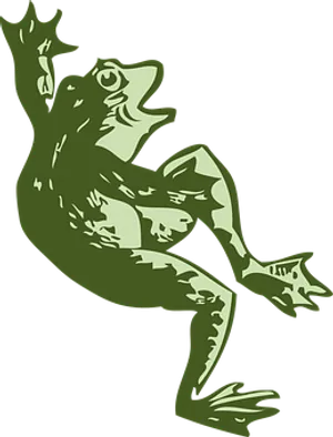 Green Frog Illustration PNG Image