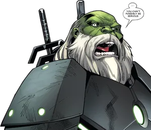 Green Furred Warrior Speech Bubble PNG Image