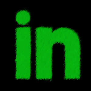 Green Furry Letter Linked In Logo PNG image with transparent background