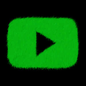 Green Furry Play Button PNG image with transparent background