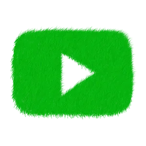 Green Furry Play Button PNG Image