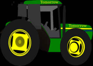 Green Futuristic Tractor Concept PNG image with transparent background