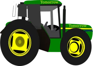 Green Futuristic Tractor Concept PNG Image