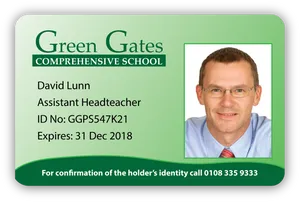 Green Gates School I D Card Design PNG Image