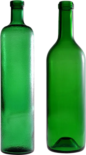 Green Glass Bottles PNG Image