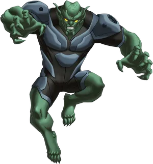 Green Goblin Animated Character Pose PNG Image