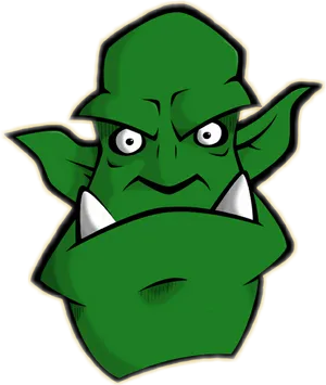 Green Goblin Cartoon Portrait PNG Image