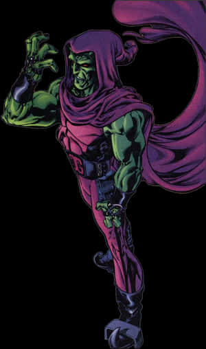 Green Goblin In Purple Cape PNG