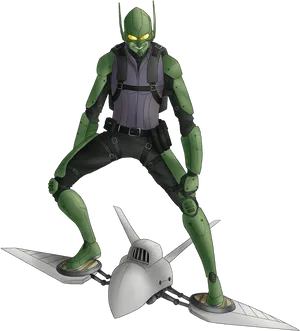 Green Goblin Standingon Glider PNG Image