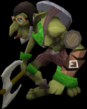 Runescape Level 3 Green Goblin PNG
