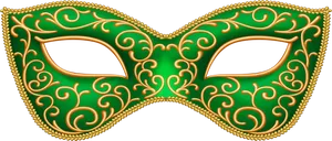 Green Gold Venetian Mask PNG Image