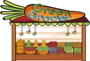 Green Grocer Fruitand Vegetable Stand PNG Image