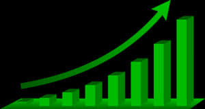 Green Growth Graphwith Arrow PNG image with transparent background