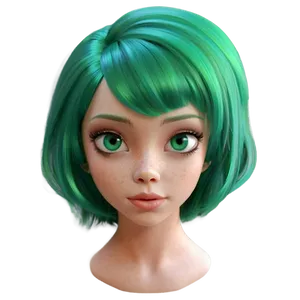 Green Hair A PNG Image