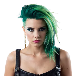 Green Hair Punk Rocker Png 4 PNG Image