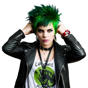 Green Hair Punk Rocker Png Agr3 PNG Image