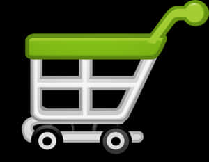 Green Handled Shopping Cart Icon PNG