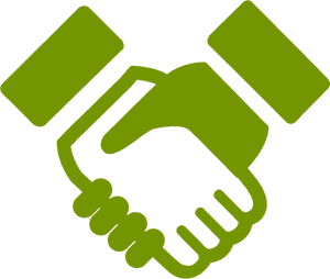 Green Handshake Icon PNG with transparent background