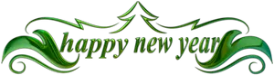 Green Happy New Year Graphic PNG Image