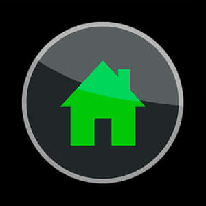 Green Home Icon Dark Background PNG with transparent background