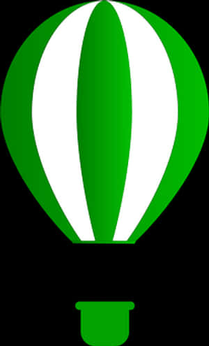 Green Hot Air Balloon Icon PNG image with transparent background
