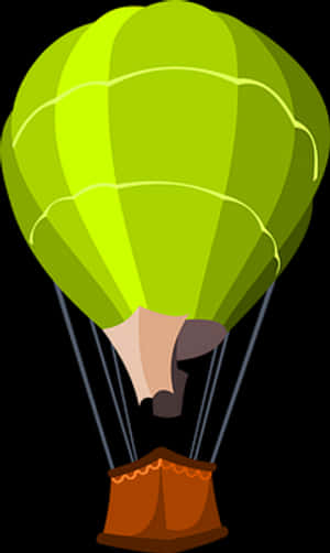 Green Hot Air Balloon Illustration PNG image with transparent background
