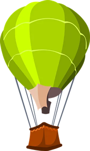 Green Hot Air Balloon Illustration PNG Image