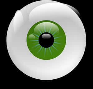 Green Human Eyeball Illustration PNG image with transparent background