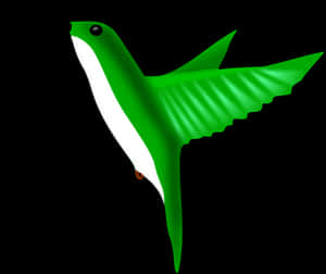 Green Hummingbird Illustration PNG image with transparent background