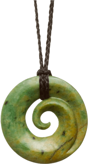 Green Jade Spiral Pendant PNG image with transparent background