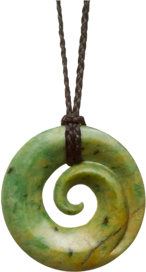 Green Jade Spiral Pendant PNG Image