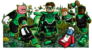 Green Lantern Corps Cartoon PNG image with transparent background