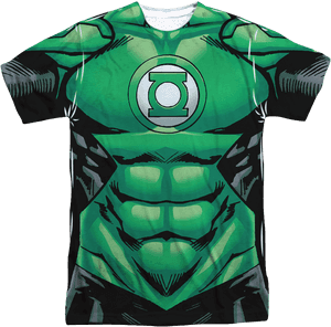 Green Lantern Costume T Shirt Design PNG image with transparent background