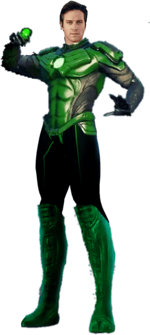 Green Lantern Hero Pose PNG image with transparent background