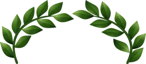 Green Laurel Wreath Element PNG Image