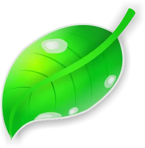 Green Leaf Cartoon Illustration PNG Image