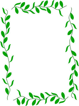 Green Leaf Frame Design PNG Image