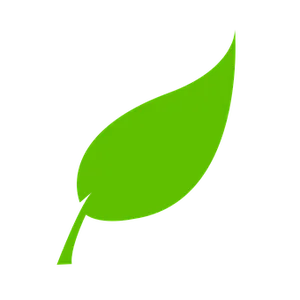 Green Leaf Iconon Black Background PNG Image