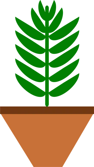 Green Leaf Plantin Terra Cotta Pot Vector PNG Image