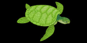 Green Leaf Texture Sea Turtle PNG image with transparent background