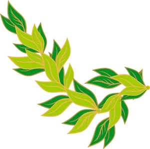 Green Leafy Branch Clipart PNG Image