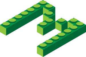 Green Lego Letter M PNG Image