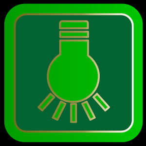 Green Lightbulb Icon PNG image with transparent background