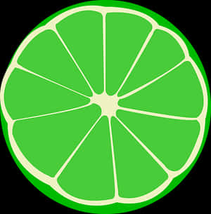 Green Lime Slice Graphic PNG with transparent background