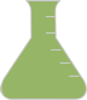 Green Liquid Erlenmeyer Flask PNG Image