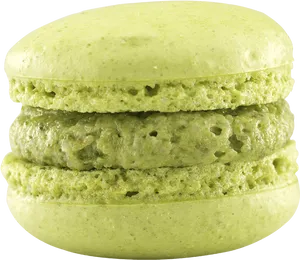 Green Macaron Closeup PNG Image