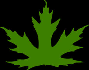 Green Maple Leaf Silhouette PNG image with transparent background