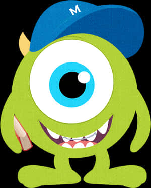 Green Monster Cap Pencil PNG image with transparent background