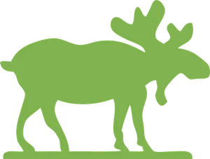 Green Moose Silhouette PNG Image