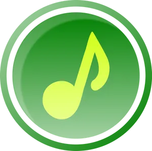 Green Music Note Icon PNG Image